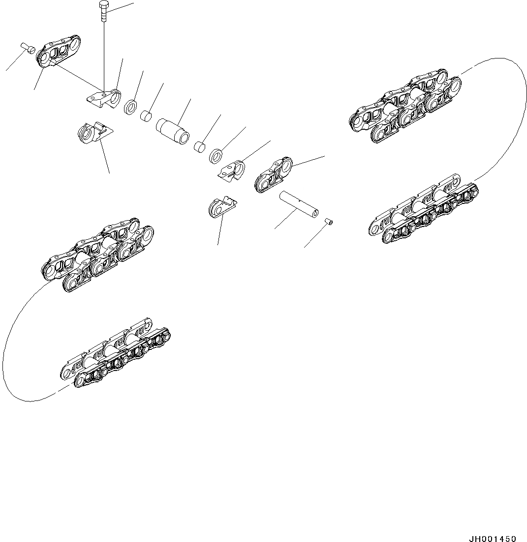 Схема запчастей Komatsu D37EX-23 - ГУСЕН. ЦЕПЬ ASSEMBLY (№8-) ГУСЕН. ЦЕПЬ ASSEMBLY, ПОДАЮЩ. ONLY, 8 SET, УПЛОТНЕНИЕED И LUBRICATED ТИП