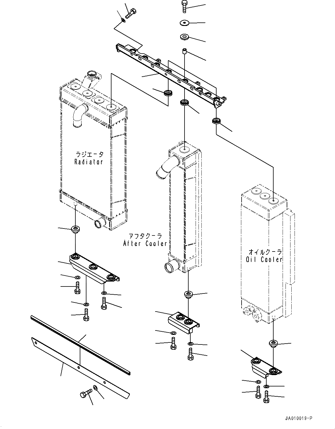 Схема запчастей Komatsu D37PX-23 - СИСТЕМА ОХЛАЖДЕНИЯ, КРЕПЛЕНИЕ (№8-) СИСТЕМА ОХЛАЖДЕНИЯ