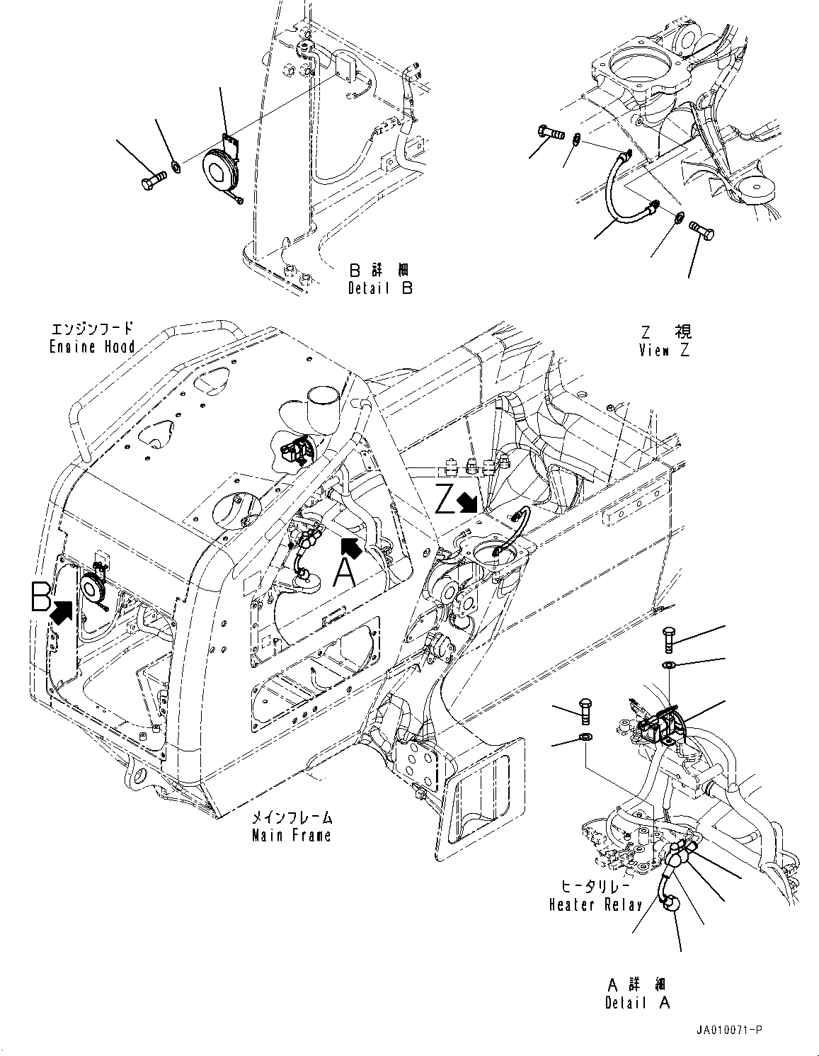 Схема запчастей Komatsu D37PX-23 - ЭЛЕКТРИЧ. ПРОВОДКА, ЗВУК. СИГНАЛ. AND КАБЕЛЬ (№8-) ЭЛЕКТРИЧ. ПРОВОДКА