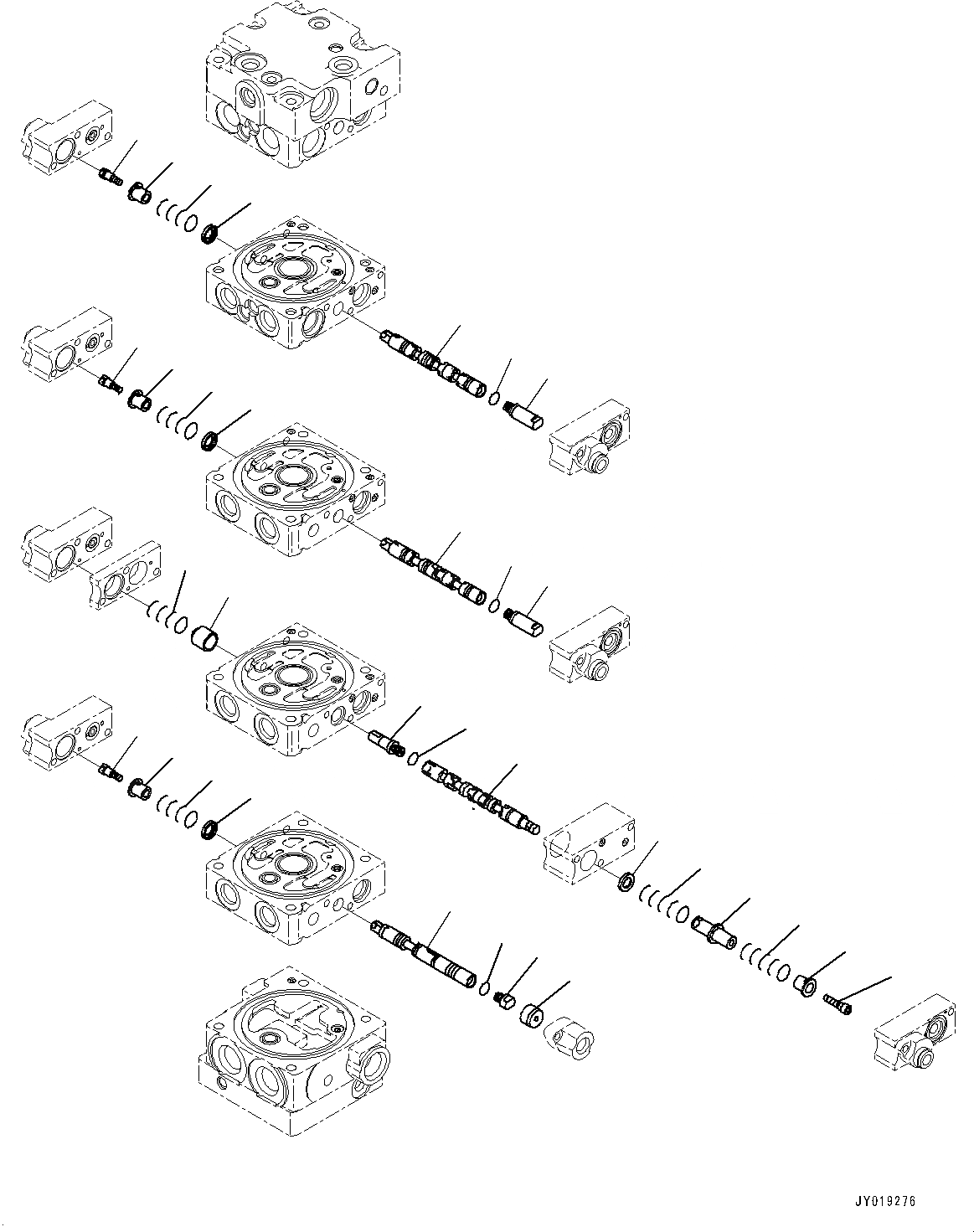 Схема запчастей Komatsu D37PX-23 - УПРАВЛЯЮЩ. КЛАПАН, 5-СЕКЦИОНН. (/) (№8-) УПРАВЛЯЮЩ. КЛАПАН, С ЗАДН. -НАВЕСН. ОБОРУД