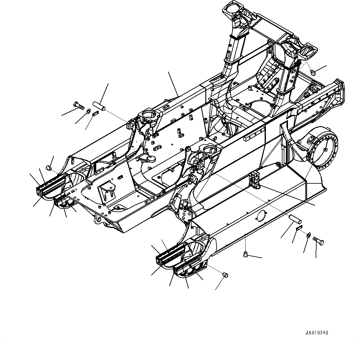 Схема запчастей Komatsu D37PX-23 - ОСНОВН. РАМА (№8-) ОСНОВН. РАМА