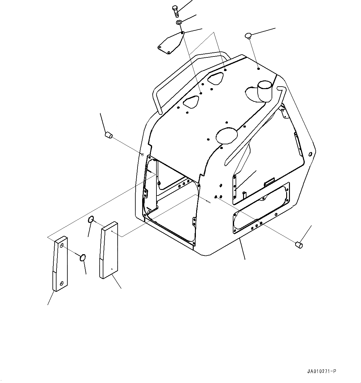 Схема запчастей Komatsu D37PX-23 - КАПОТ, КАПОТ AND ЗАГЛУШКА (№8-) КАПОТ, ДЛЯ СТРАН ЕС БЕЗОПАСН. REGULATION