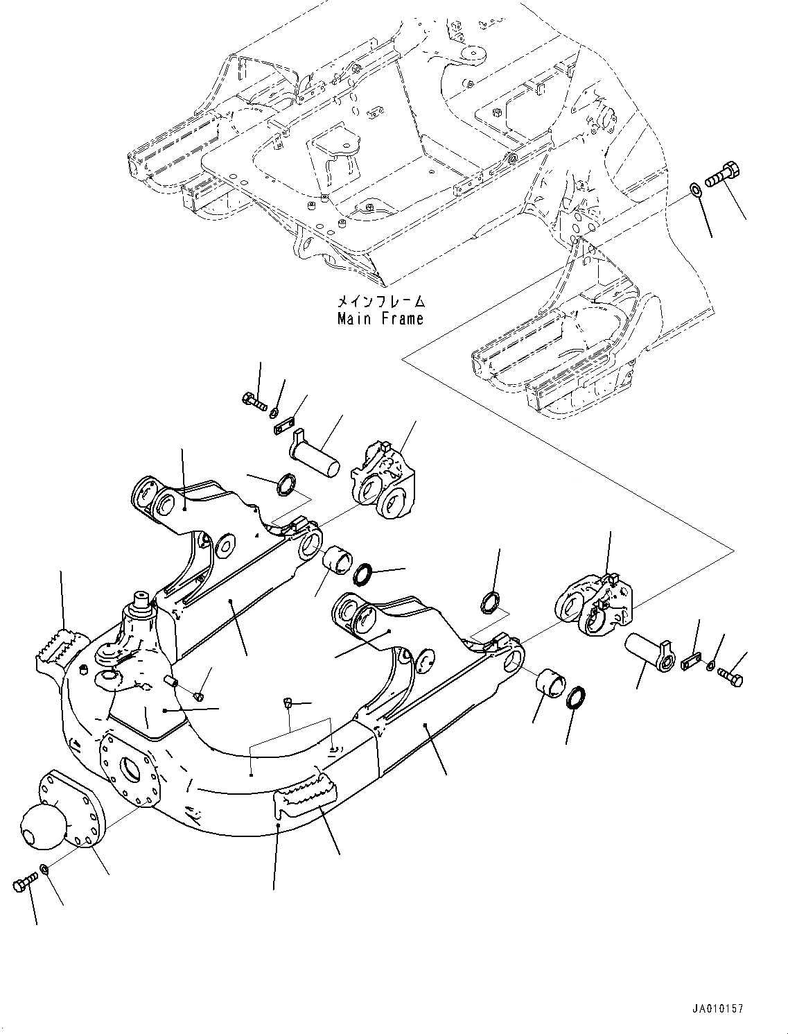 Схема запчастей Komatsu D37PX-23 - DOZER РАМА (№8-) DOZER РАМА