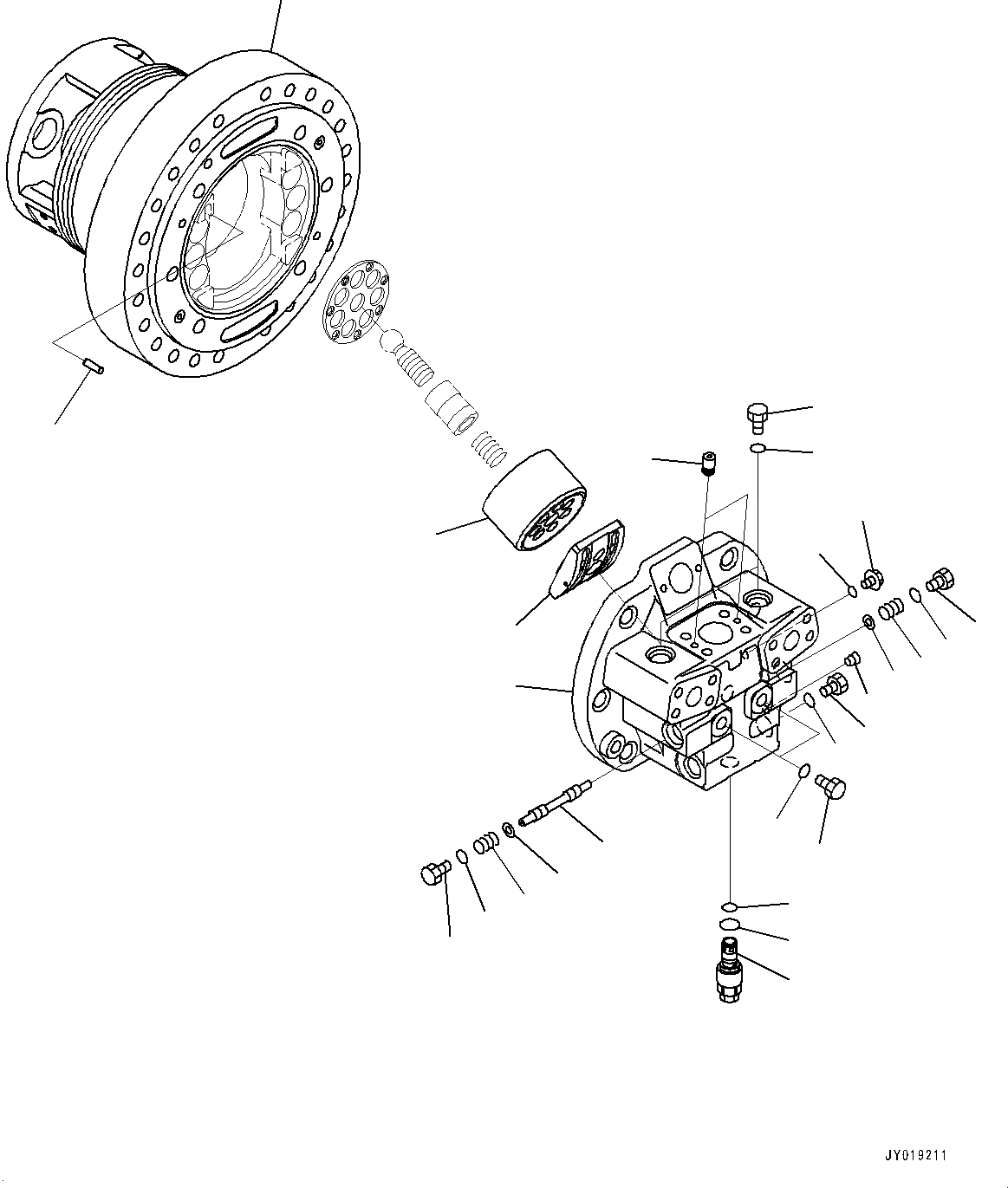 Схема запчастей Komatsu D39EX-23 - КОНЕЧНАЯ ПЕРЕДАЧА, HST МОТОР, ЛЕВ. (/) (№9-) КОНЕЧНАЯ ПЕРЕДАЧА