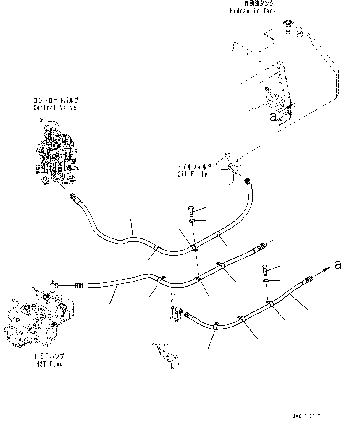 Схема запчастей Komatsu D39EX-23 - ДРЕНАЖН. ТРУБЫ, ГИДР. БАК. ДРЕНАЖН. ТРУБЫ (№9-) ДРЕНАЖН. ТРУБЫ