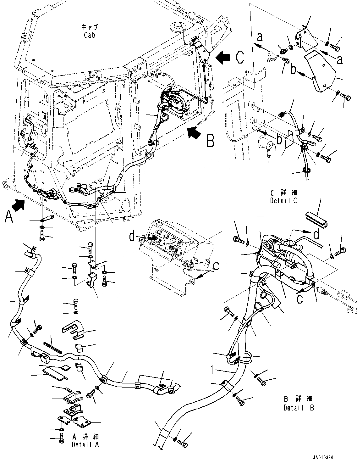 Схема запчастей Komatsu D39EX-23 - КАБИНА ЭЛЕКТР. БЛОК, ПРОВОДКА (№9-) КАБИНА ЭЛЕКТР. БЛОК, С D MACHINE УПРАВЛ-Е ЗАГЛУШКА И PLAY, VOLT POWER ВЫПУСКН., ДОПОЛН. ЗАДН. ЛАМПА РАБОЧ. ОСВЕЩЕНИЯ