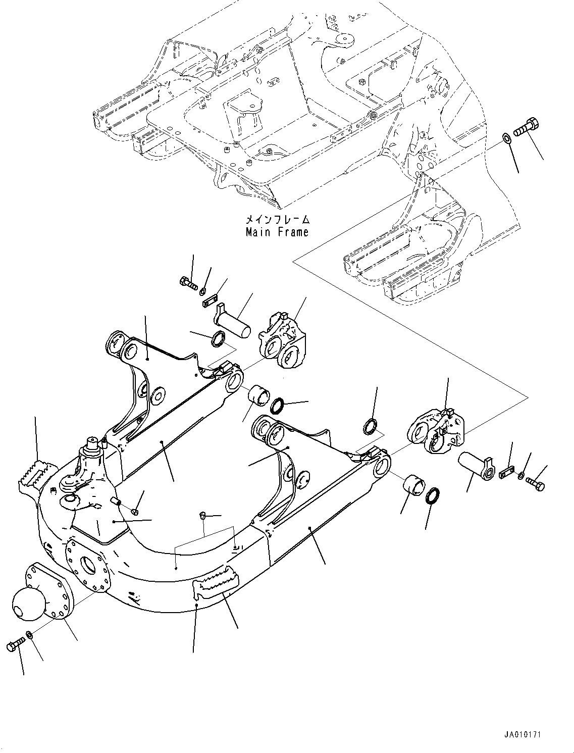 Схема запчастей Komatsu D39PX-23 - DOZER РАМА (№9-) DOZER РАМА