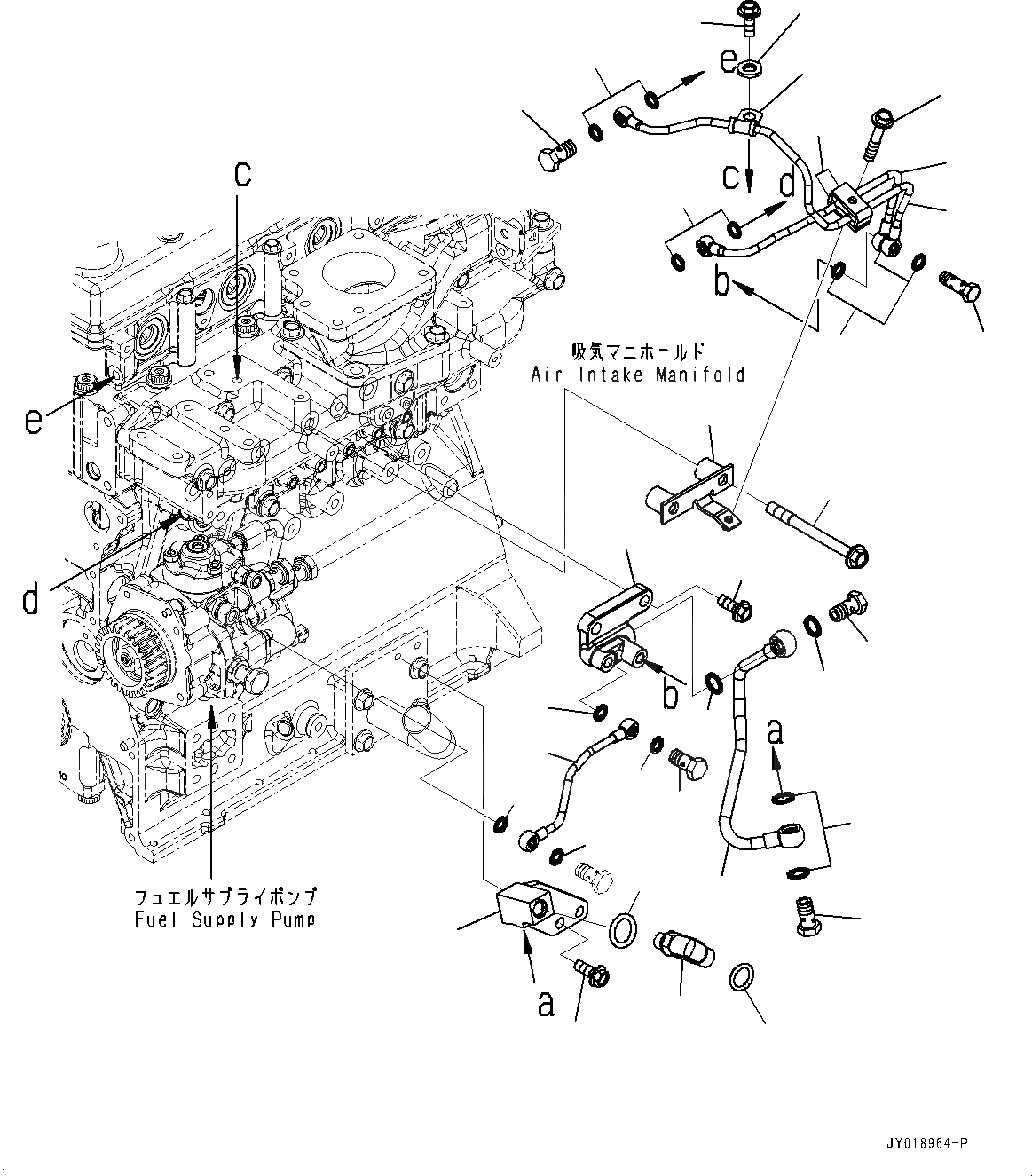 Схема запчастей Komatsu SAA4D95LE-6B - ТОПЛИВОПРОВОД. (№7-) ТОПЛИВОПРОВОД.