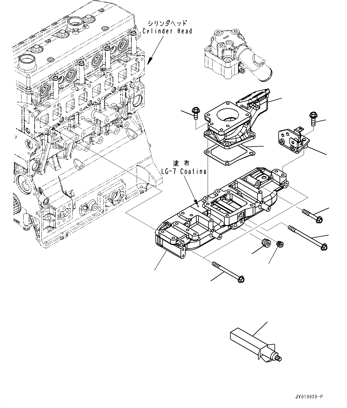 Схема запчастей Komatsu SAA4D95LE-6A - ТРУБОПРОВОД ВПУСКА ВОЗДУХА (№7-) ТРУБОПРОВОД ВПУСКА ВОЗДУХА