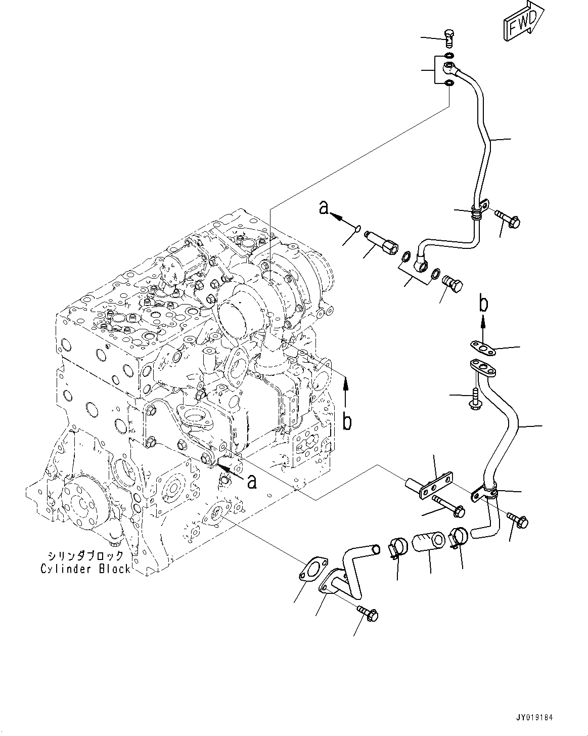 Схема запчастей Komatsu SAA4D95LE-6A - МАСЛОПРОВОДЯЩИЕ ТРУБКИ ТУРБОНАГНЕТАТЕЛЯ (№7-) МАСЛОПРОВОДЯЩИЕ ТРУБКИ ТУРБОНАГНЕТАТЕЛЯ