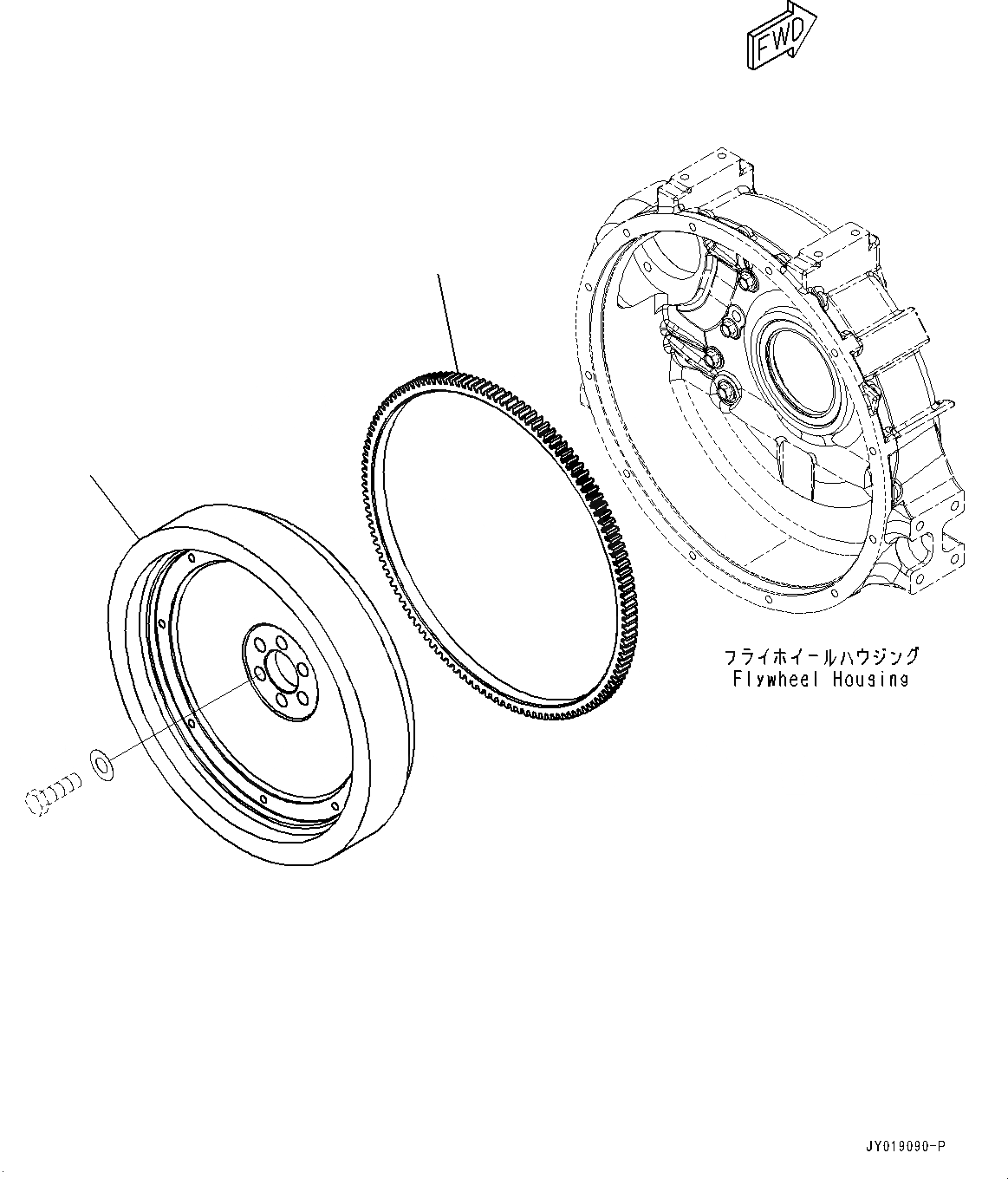 Схема запчастей Komatsu SAA4D95LE-6A - МАХОВИК (№7-) МАХОВИК