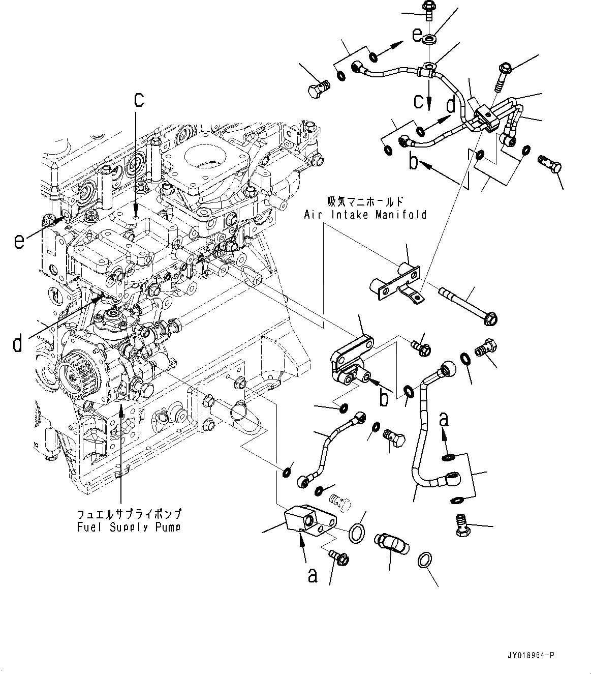 Схема запчастей Komatsu SAA4D95LE-6A - ТОПЛИВОПРОВОД. (№7-) ТОПЛИВОПРОВОД.