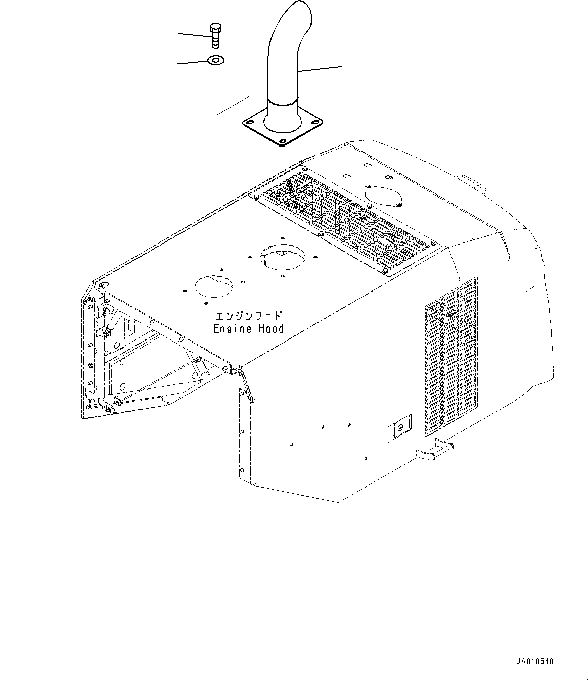 Схема запчастей Komatsu WA320-7 - ВЫХЛОПНАЯ ТРУБА (№8-) ВЫХЛОПНАЯ ТРУБА