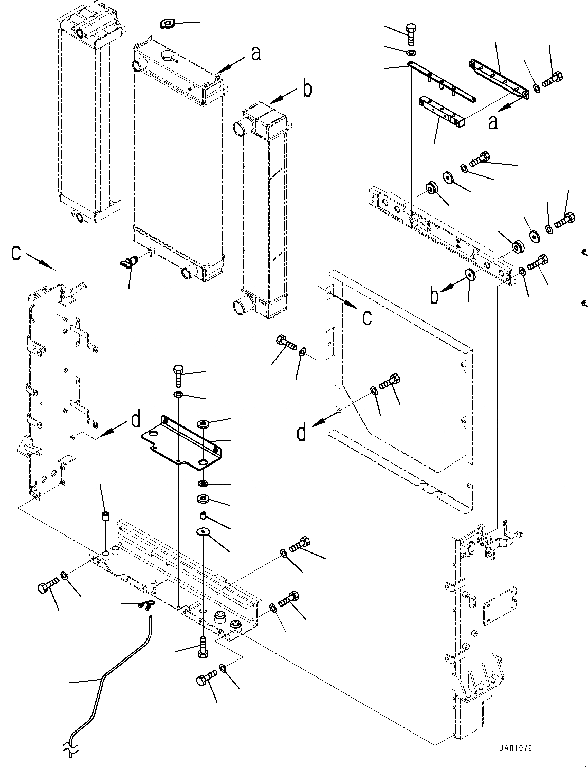 Схема запчастей Komatsu WA320-7 - РАДИАТОР, КРЕПЛЕНИЕ (№8-) РАДИАТОР