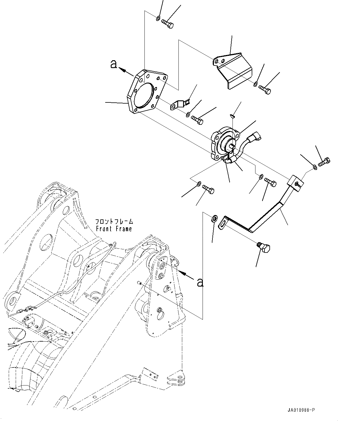 Схема запчастей Komatsu WA320-7 - ПЕРЕДН. ПРОВОДКА, ДАТЧИК НАКЛОНА (№8-) ПЕРЕДН. ПРОВОДКА