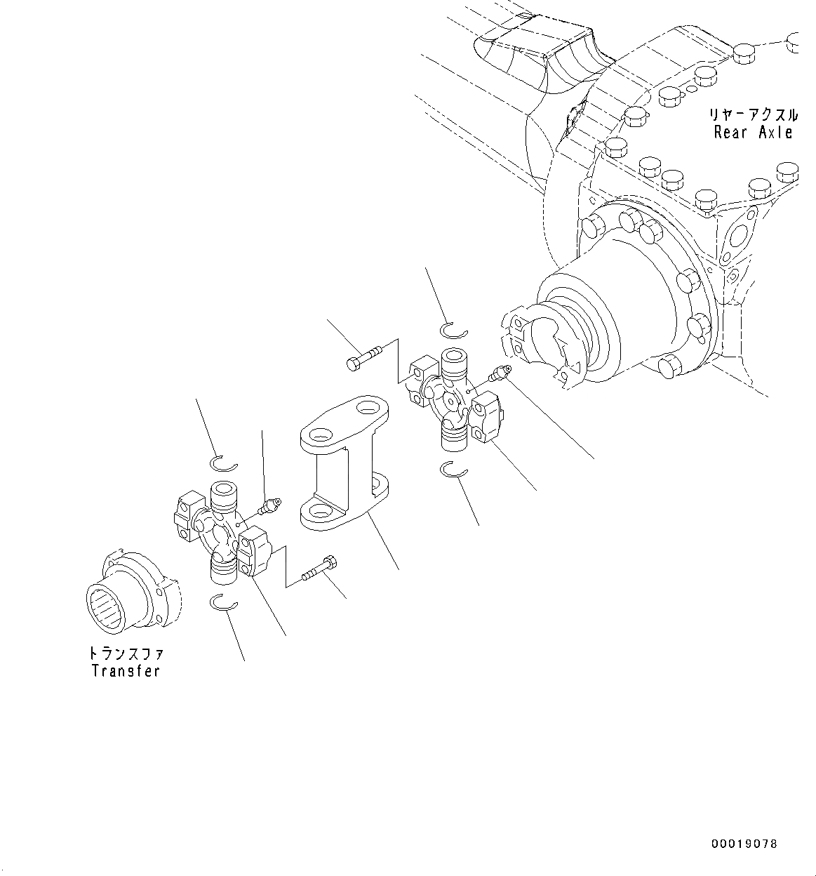 Схема запчастей Komatsu WA320-7 - КАРДАНН. ВАЛ, ЗАДН. (№8-) КАРДАНН. ВАЛ