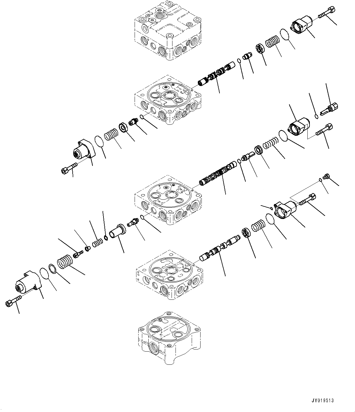 Схема запчастей Komatsu WA320-7 - УПРАВЛЯЮЩ. КЛАПАН, 4-Х СЕКЦИОНН. (/) (№8-) УПРАВЛЯЮЩ. КЛАПАН, 3-Х СЕКЦИОНН. КОНТРОЛЬН. КЛАПАН