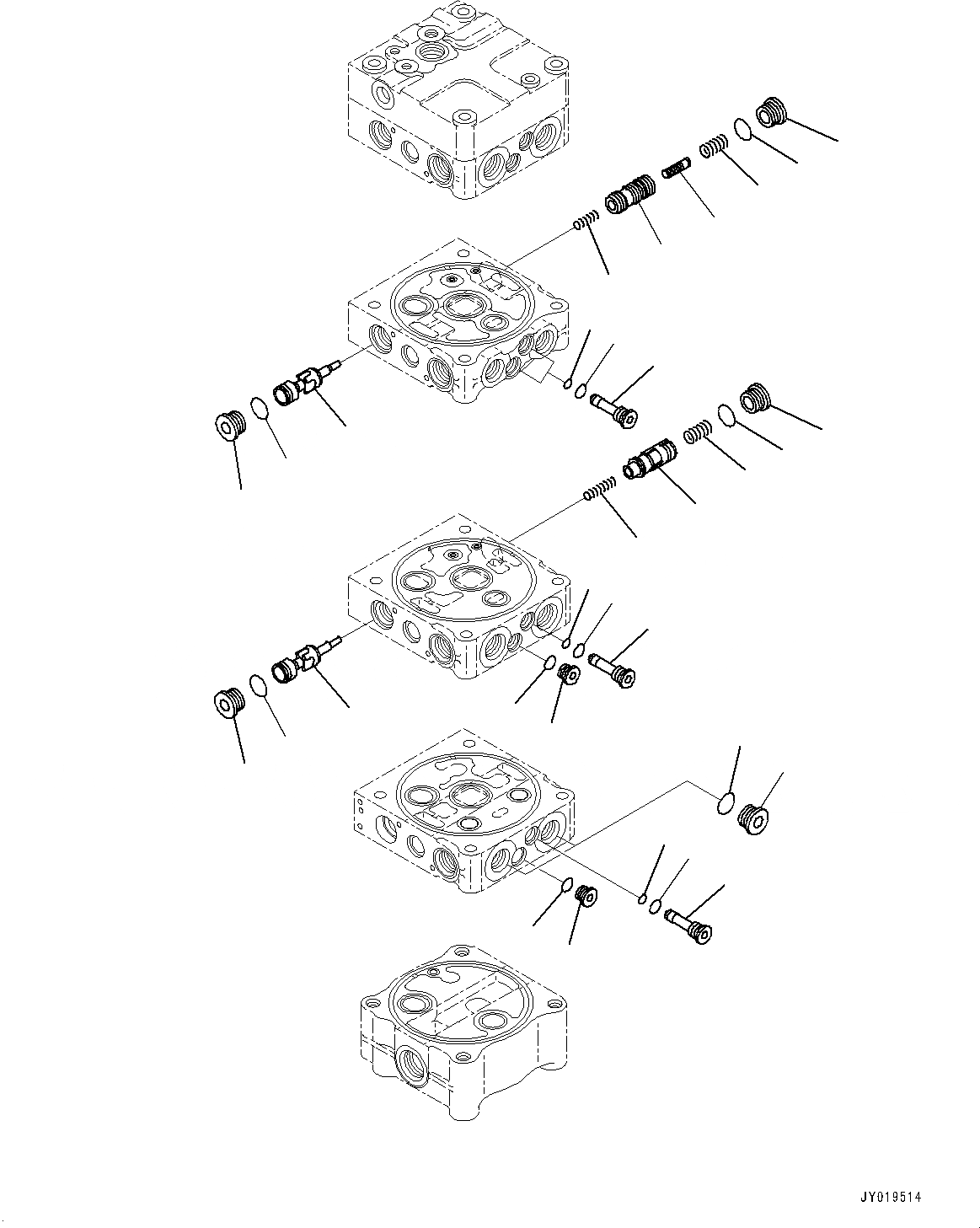 Схема запчастей Komatsu WA320-7 - УПРАВЛЯЮЩ. КЛАПАН, 4-Х СЕКЦИОНН. (/) (№8-) УПРАВЛЯЮЩ. КЛАПАН, 3-Х СЕКЦИОНН. КОНТРОЛЬН. КЛАПАН