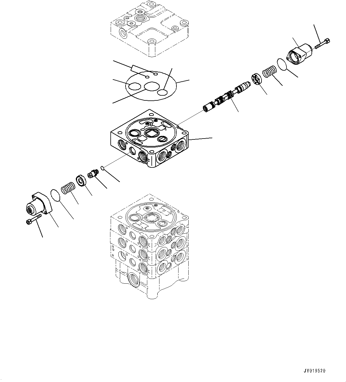 Схема запчастей Komatsu WA320-7 - УПРАВЛЯЮЩ. КЛАПАН, 4-Х СЕКЦИОНН. (9/) (№8-) УПРАВЛЯЮЩ. КЛАПАН, 3-Х СЕКЦИОНН. КОНТРОЛЬН. КЛАПАН, С JRB БЫСТРОСЪЕМН. МЕХ-М