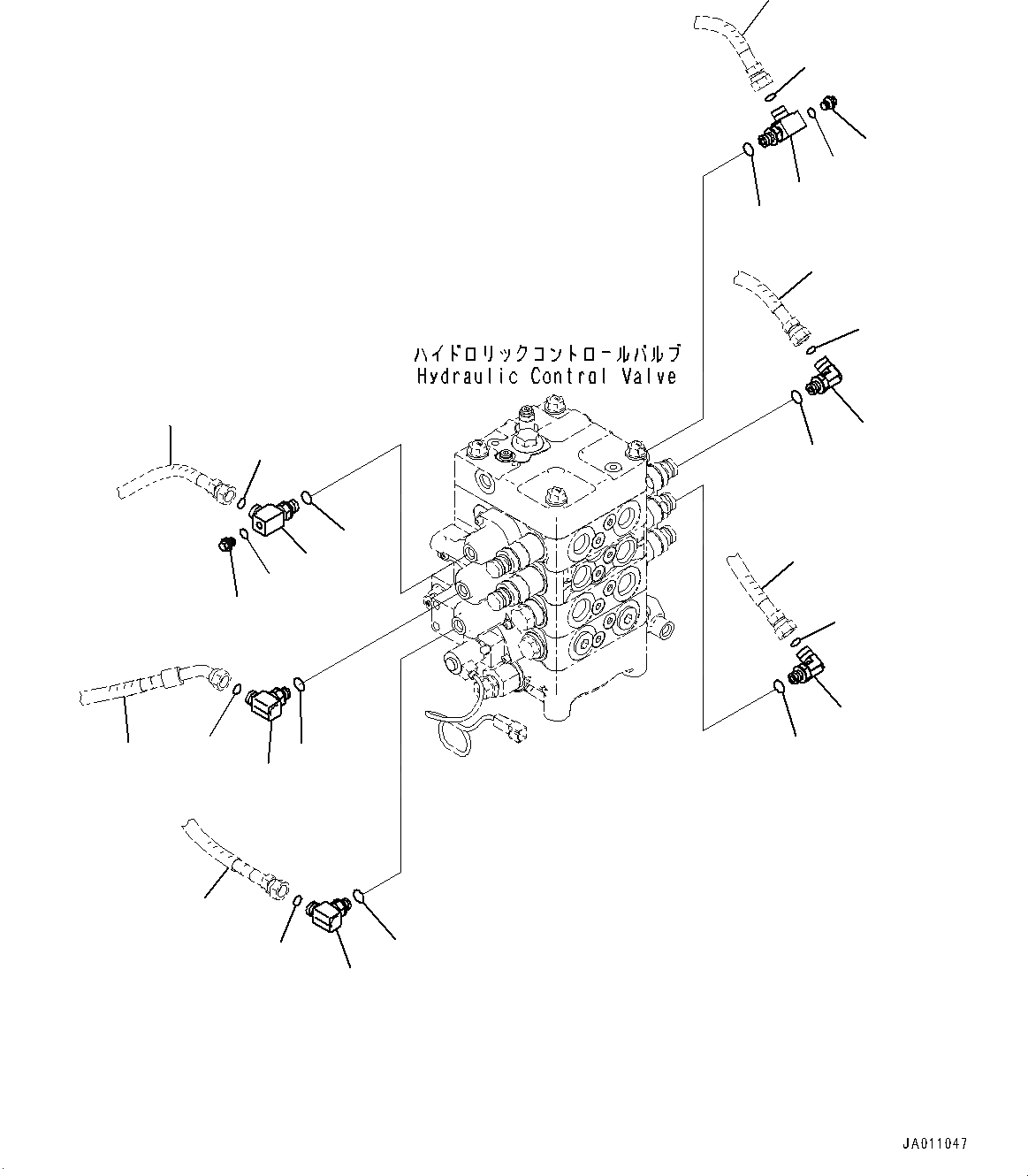Схема запчастей Komatsu WA320-7 - УПРАВЛЯЮЩ. КЛАПАН, КЛАПАН КОМПОНЕНТЫ (/) (№8-) УПРАВЛЯЮЩ. КЛАПАН, 3-Х СЕКЦИОНН. КОНТРОЛЬН. КЛАПАН