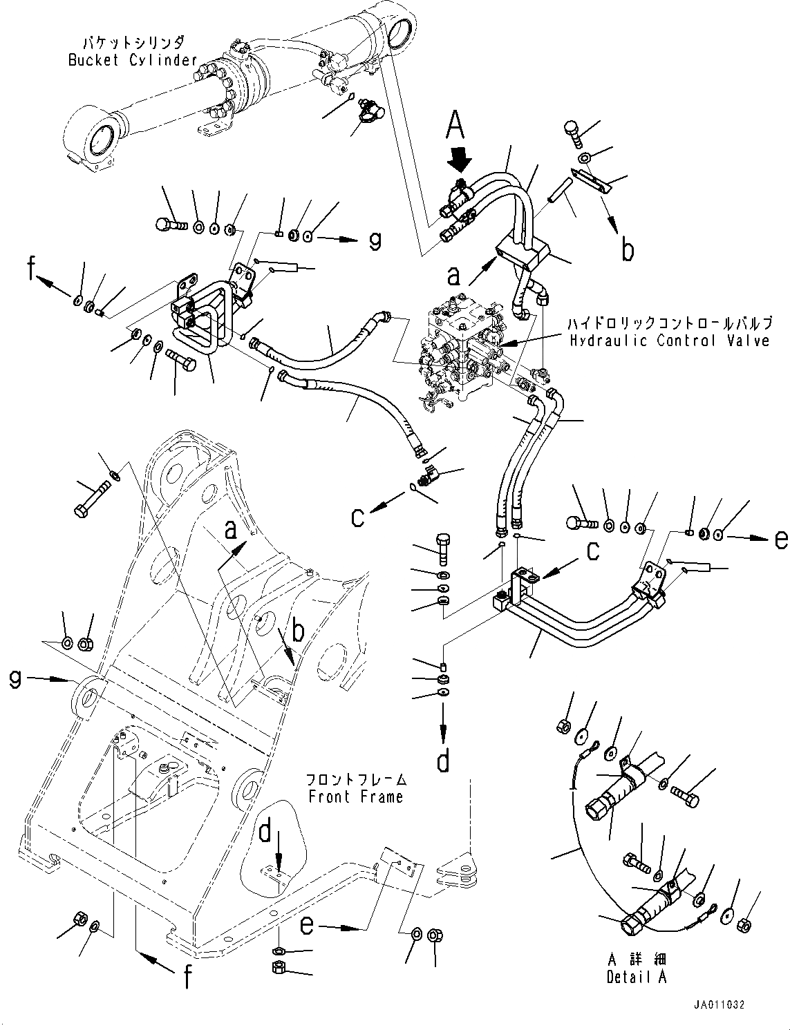 Схема запчастей Komatsu WA320-7 - ГИДРАВЛ МАСЛОПРОВОДЯЩАЯ ЛИНИЯ, ЦИЛИНДР КОВША ТРУБЫ (№8-) ГИДРАВЛ МАСЛОПРОВОДЯЩАЯ ЛИНИЯ, С 2-Х СЕКЦИОНН. УПРАВЛЯЮЩ. КЛАПАН, ЭКСТРЕНН. РУЛЕВ. УПРАВЛЕНИЕ, АВТОМАТИЧ. УПРАВЛ-Е ТИП, MULTI-COUPLER, СЕВ. АМЕРИКА