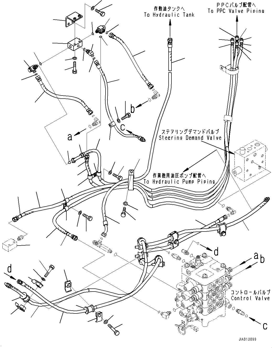 Схема запчастей Komatsu WA320-7 - ГИДРАВЛ МАСЛОПРОВОДЯЩАЯ ЛИНИЯ, PPC ТРУБЫ (№8-) ГИДРАВЛ МАСЛОПРОВОДЯЩАЯ ЛИНИЯ, С 3-Х СЕКЦ. КОНТР. КЛАПАНОМ