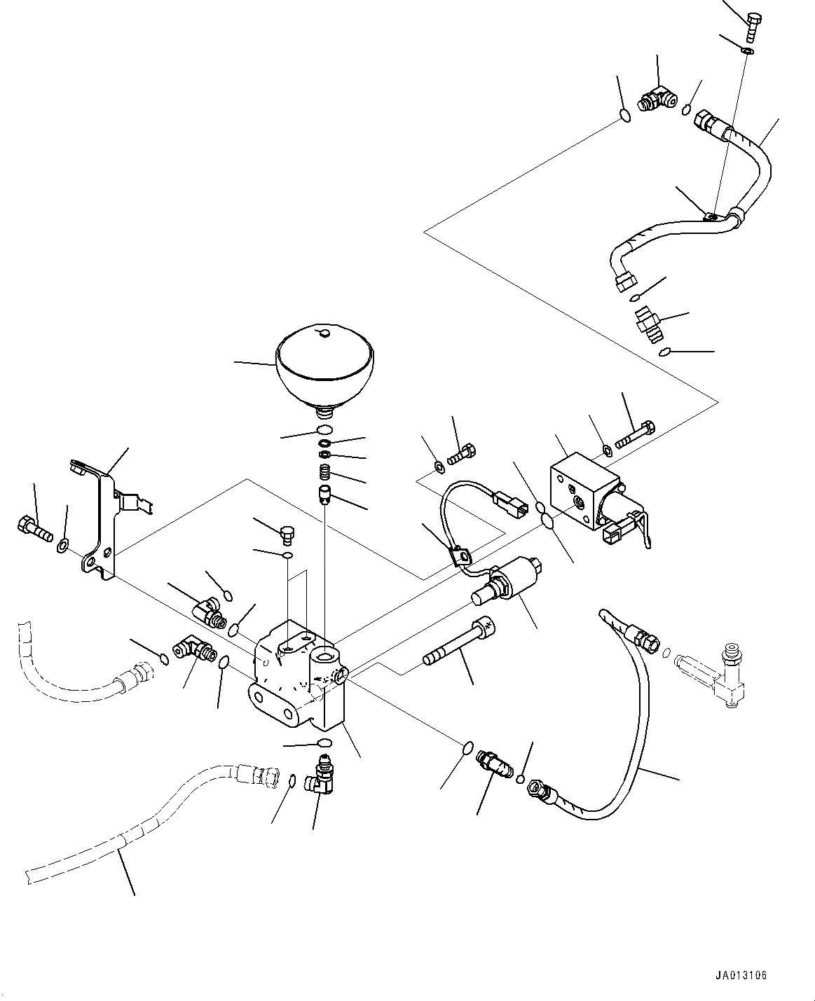 Схема запчастей Komatsu WA320-7 - ГИДРАВЛ МАСЛОПРОВОДЯЩАЯ ЛИНИЯ, АККУМУЛЯТОР И СОЛЕНОИДНЫЙ КЛАПАН (№8-) ГИДРАВЛ МАСЛОПРОВОДЯЩАЯ ЛИНИЯ, С 3-Х СЕКЦ. КОНТР. КЛАПАНОМ, ЭКСТРЕНН. РУЛЕВ. УПРАВЛЕНИЕ, АВТОМАТИЧ. УПРАВЛ-Е ТИП, MULTI-COUPLER, СЕВ. АМЕРИКА