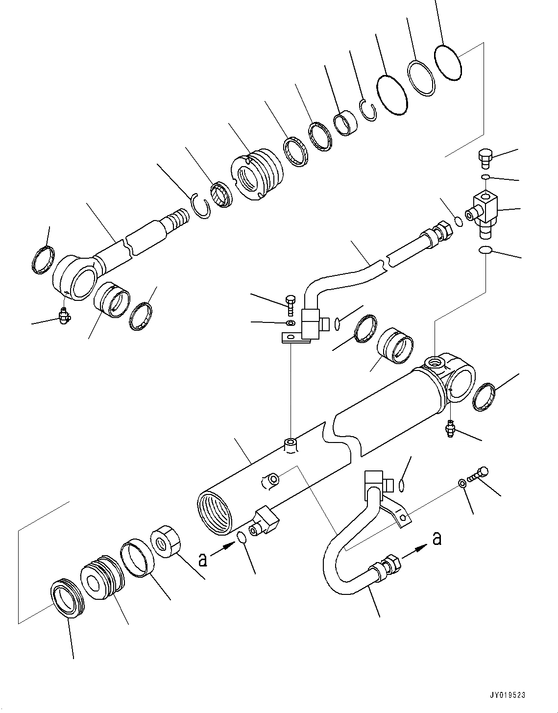 Схема запчастей Komatsu WA320-7 - ЦИЛИНДР РУЛЕВ. УПР-Я, ЛЕВ. (№8-) ЦИЛИНДР РУЛЕВ. УПР-Я