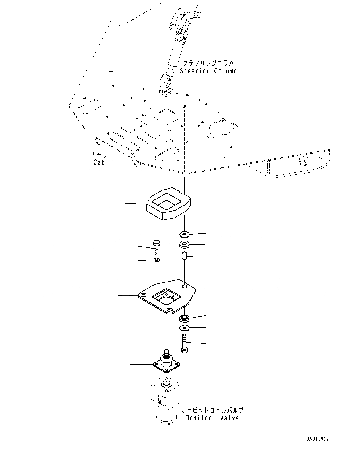 Схема запчастей Komatsu WA320-7 - КАБИНА ROPS, КЛАПАН КРЕПЛЕНИЕ (№8-) КАБИНА ROPS