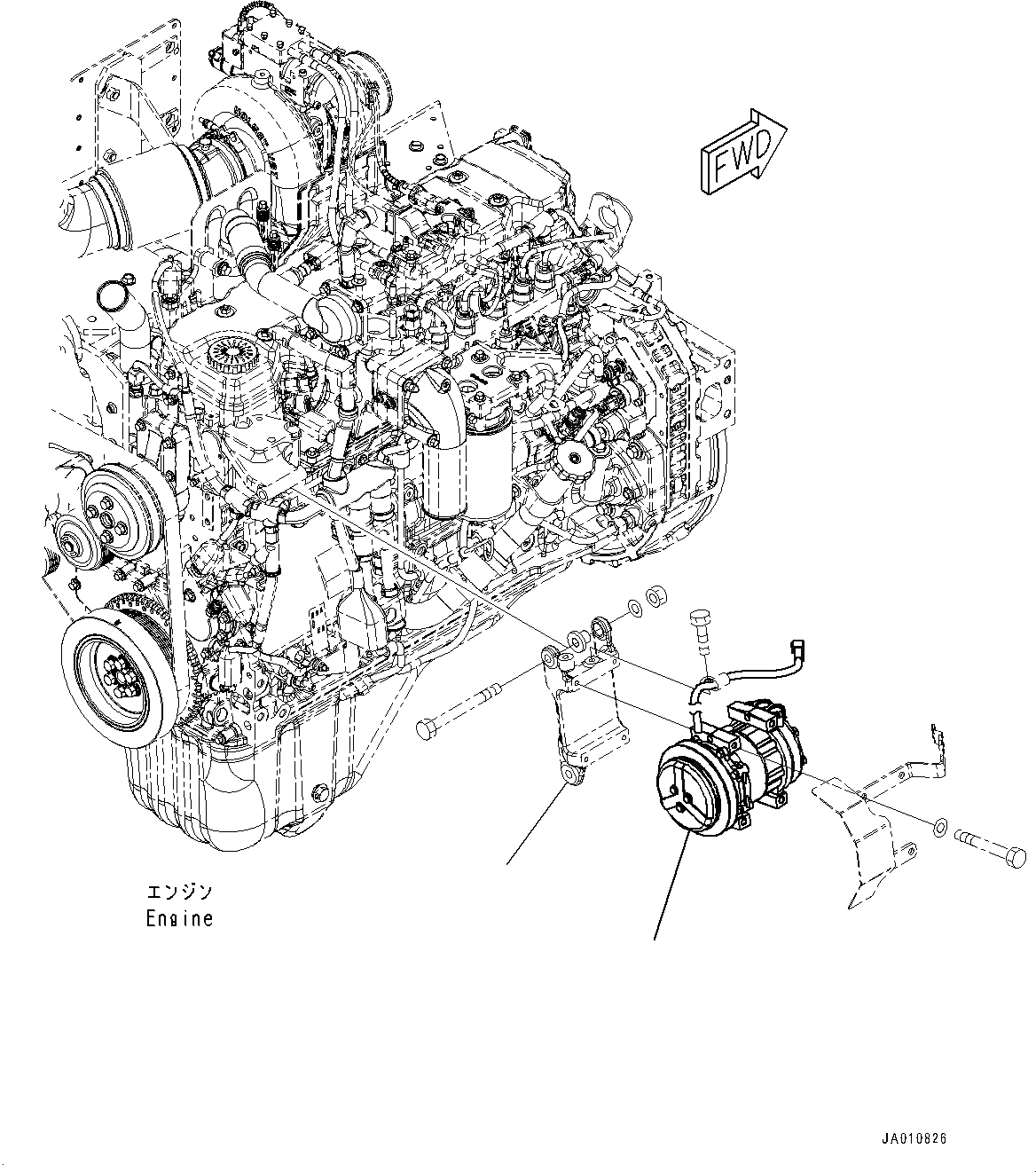 Схема запчастей Komatsu WA320-7 - КОМПРЕССОР (№8-) КОМПРЕССОР