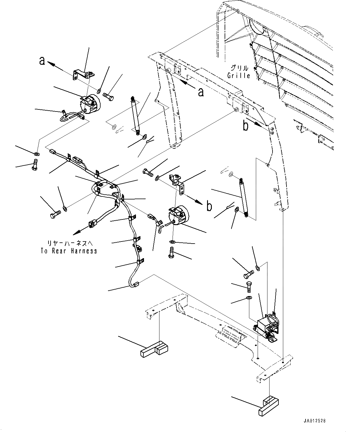 Схема запчастей Komatsu WA320-7 - КАПОТ, ПРОВОДКА (№8-) КАПОТ, С ПОЛН. КРЫЛО, УДЛИНН. ВПУСК ВОЗДУХА, КРЫШКА ТИП