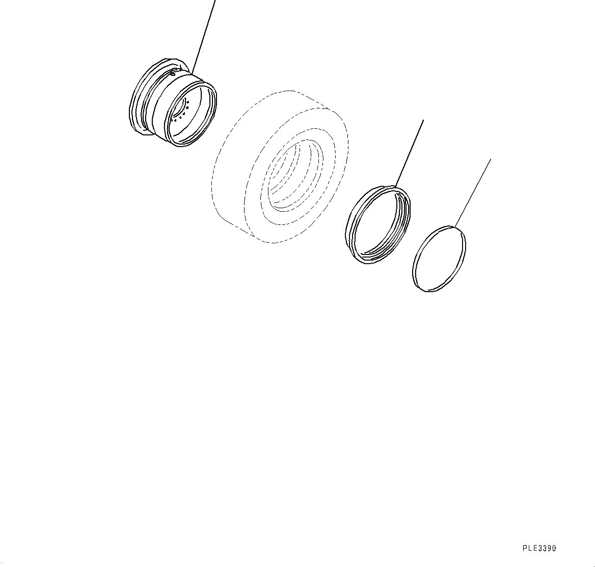 Схема запчастей Komatsu WA320-7 - ОБОД КОЛЕСА (№8-) ОБОД КОЛЕСА