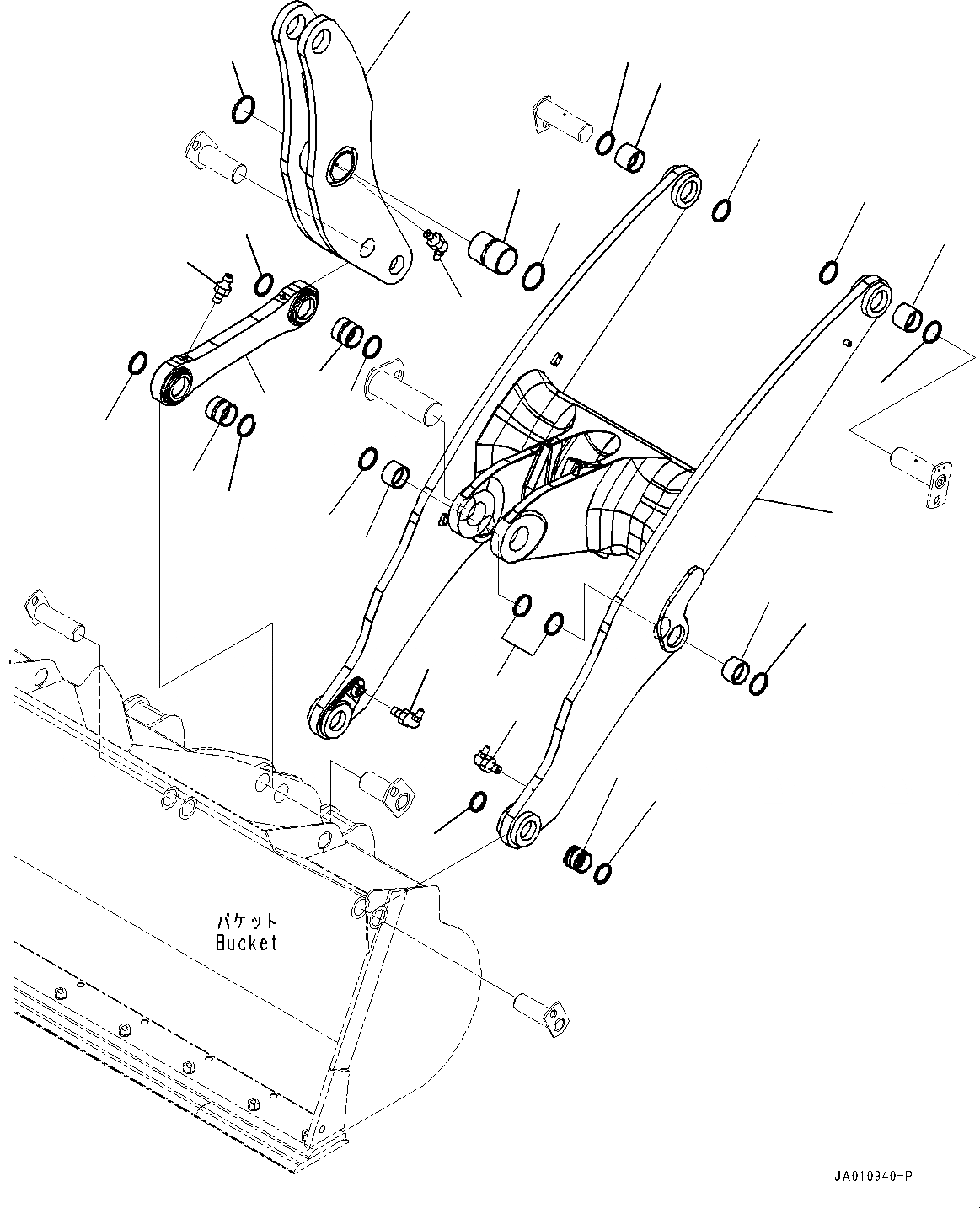 Схема запчастей Komatsu WA320-7 - СТРЕЛА И BELL CRANK, СТРЕЛА И ВТУЛКА (№8-) СТРЕЛА И BELL CRANK