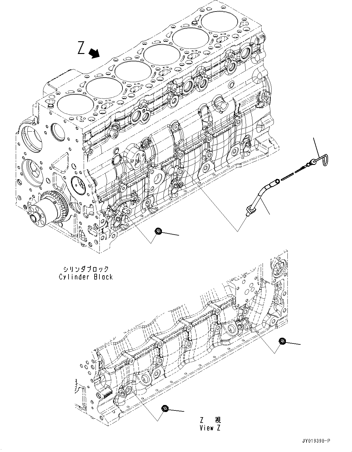 Схема запчастей Komatsu SAA6D107E-2F - МАСЛ. ЩУП (№89-) МАСЛ. ЩУП