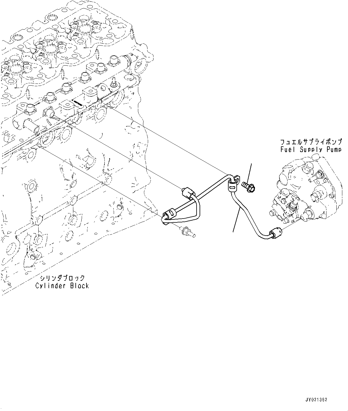 Схема запчастей Komatsu SAA6D107E-2F - ТОПЛИВОПРОВОД. (№8-) ТОПЛИВОПРОВОД.