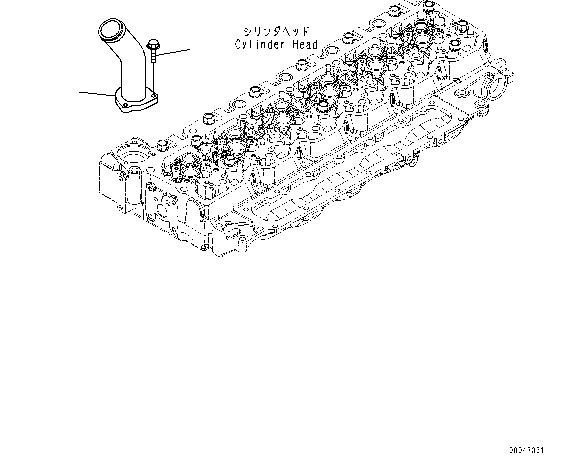 Схема запчастей Komatsu SAA6D107E-2F - ВОДН. ВЫПУСКН. СОЕДИН-Е (№89-) ВОДН. ВЫПУСКН. СОЕДИН-Е