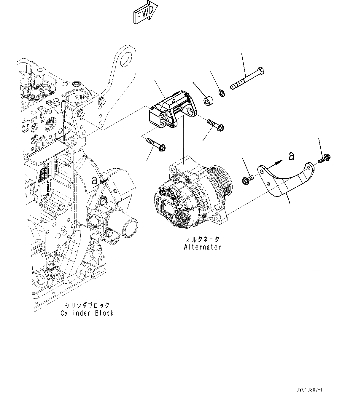 Схема запчастей Komatsu SAA6D107E-2F - КРЕПЛЕНИЕ ГЕНЕРАТОРА (№89-) КРЕПЛЕНИЕ ГЕНЕРАТОРА, AMP