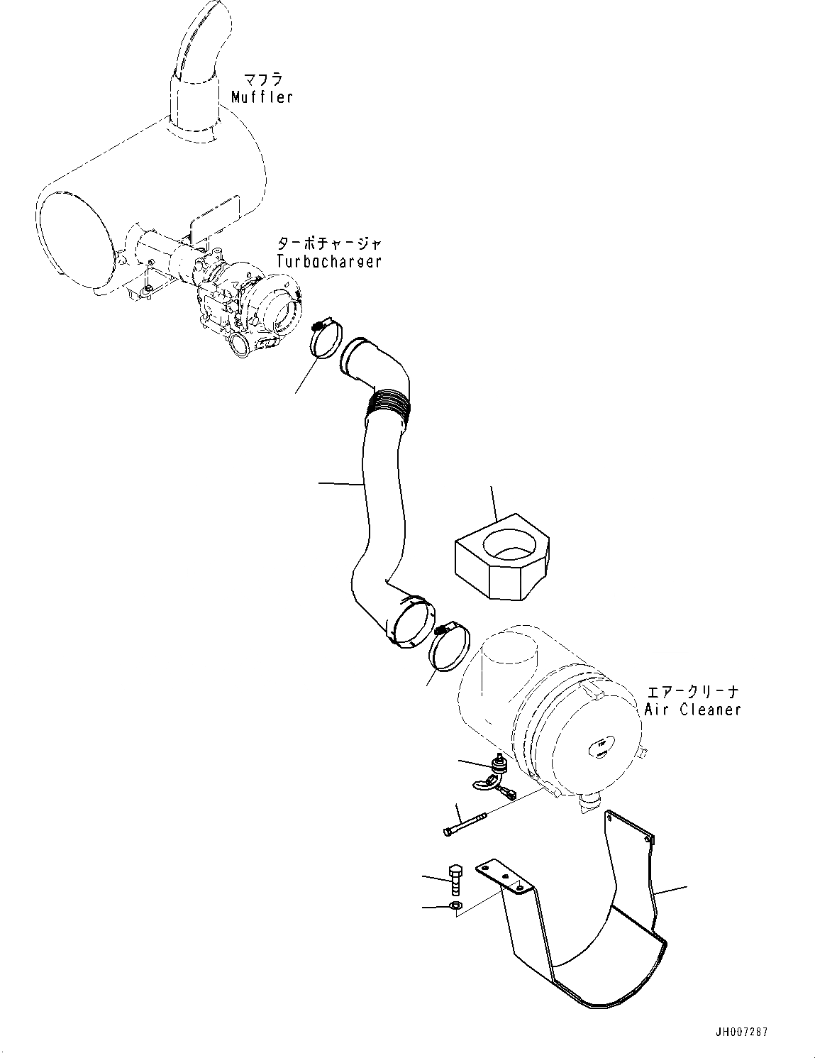 Схема запчастей Komatsu PC220LC-8M0 - ВПУСК ВОЗДУХА СОЕДИН-Е (№-) ВПУСК ВОЗДУХА СОЕДИН-Е, С ПРЕФИЛЬТР