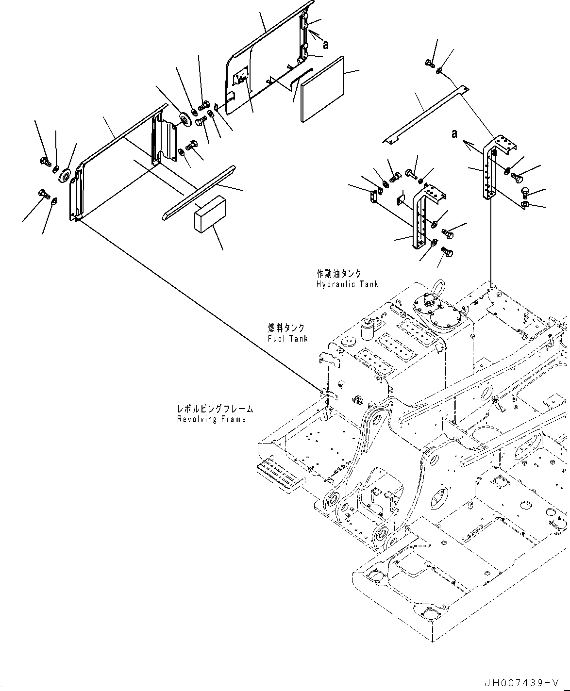 Схема запчастей Komatsu PC220LC-8M0 - БОКОВ. КРЫШКА ПРАВ. (№-) БОКОВ. КРЫШКА ПРАВ.