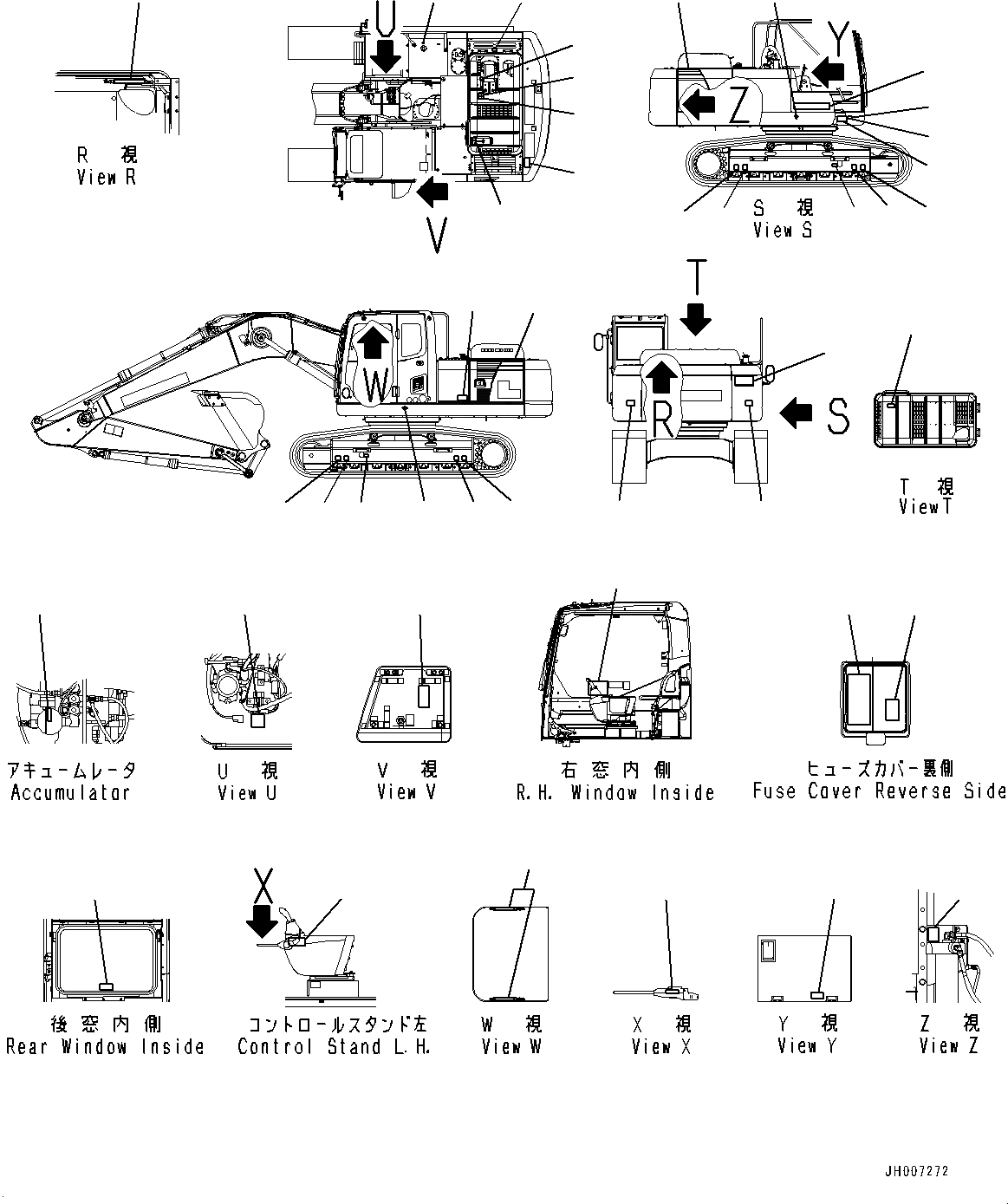 Схема запчастей Komatsu PC220LC-8M0 - МАРКИРОВКА (№-) МАРКИРОВКА, АНГЛ.