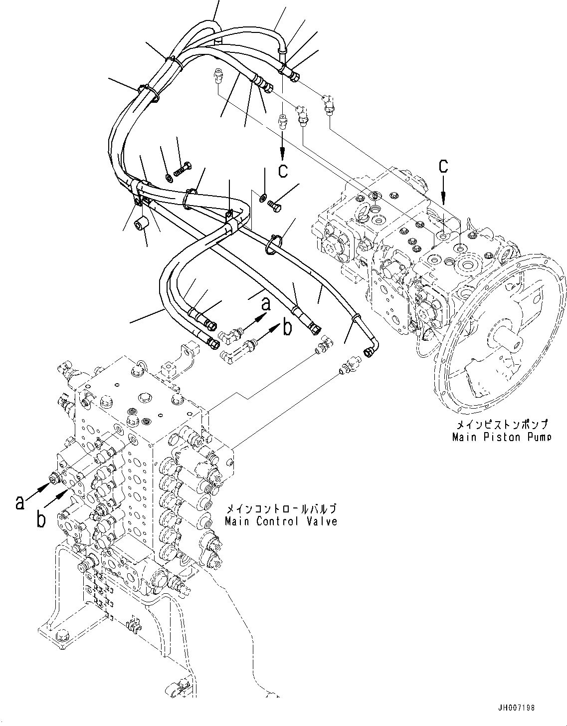 Схема запчастей Komatsu PC220-8M0 - LS ТРУБЫ (№-) LS ТРУБЫ