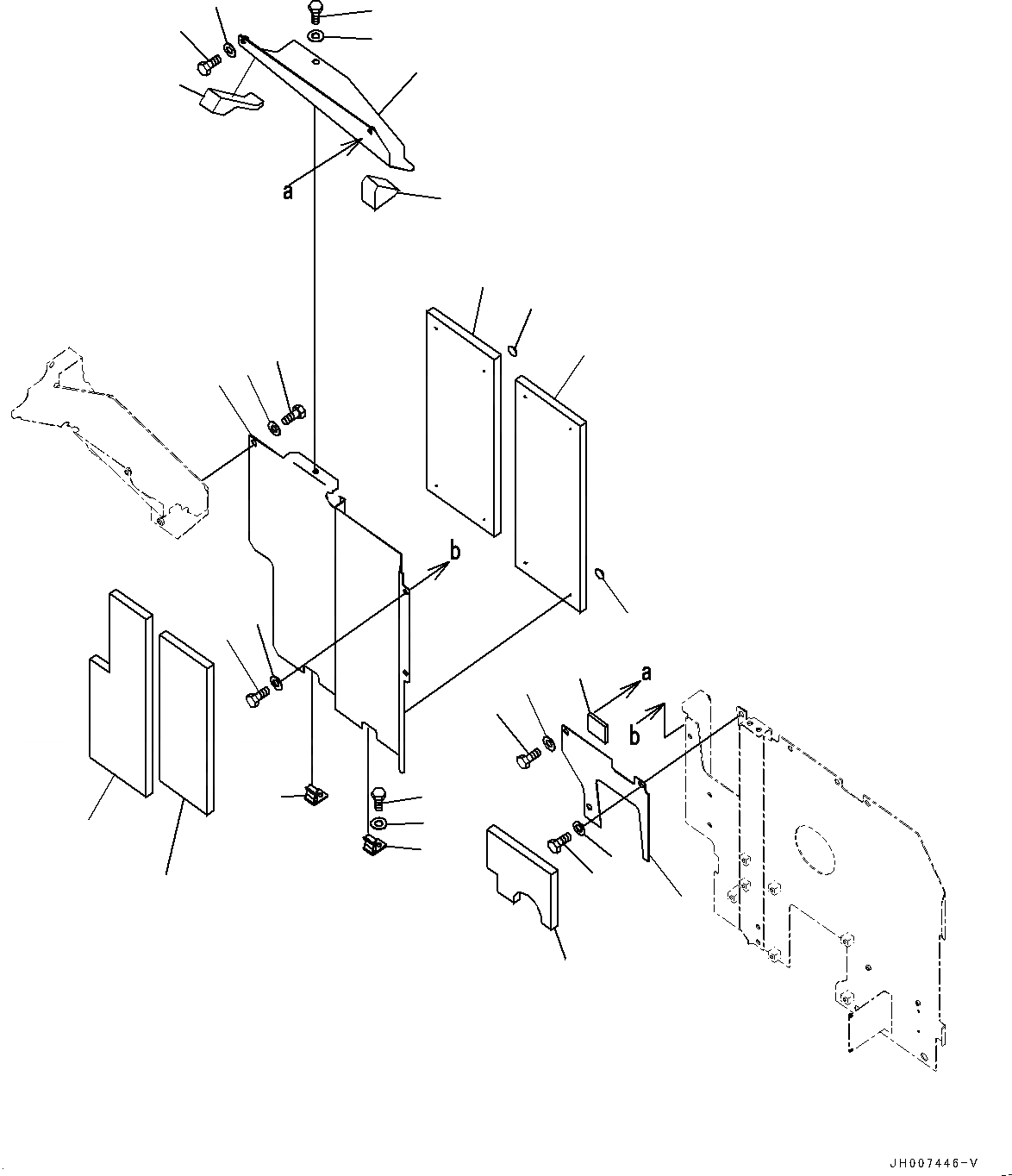 Схема запчастей Komatsu PC220-8M0 - КАБИНА ПЕРЕГОРОДКА., ЦЕНТР. (№-) КАБИНА ПЕРЕГОРОДКА., БЕЗ КОНДИЦ. ВОЗДУХА, ПРЕФИЛЬТР