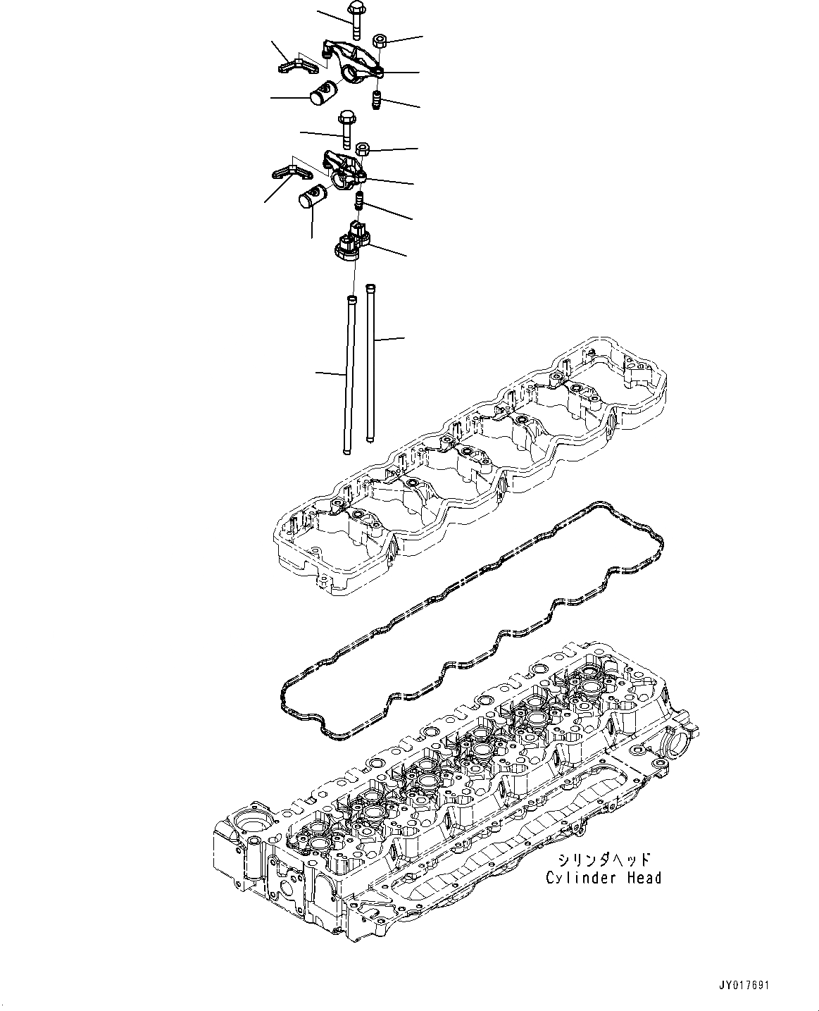 Схема запчастей Komatsu SAA6D107E-1Q - КОРОМЫСЛО (№989-) КОРОМЫСЛО