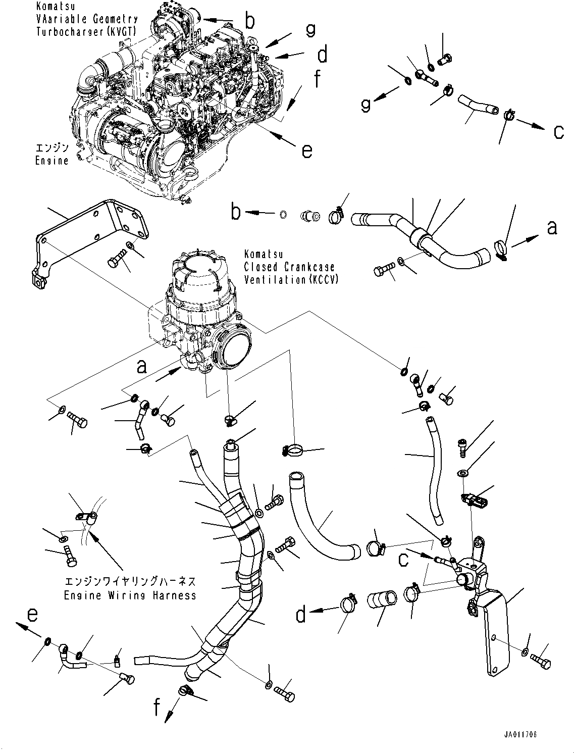 Схема запчастей Komatsu D61PXI-23 - KOMATSU ЗАКРЫТ.D CRANKКОРПУС ВЕНТИЛЯТОРILATION (KCCV) ТРУБЫ (№-) KOMATSU ЗАКРЫТ.D CRANKКОРПУС ВЕНТИЛЯТОРILATION (KCCV) ТРУБЫ