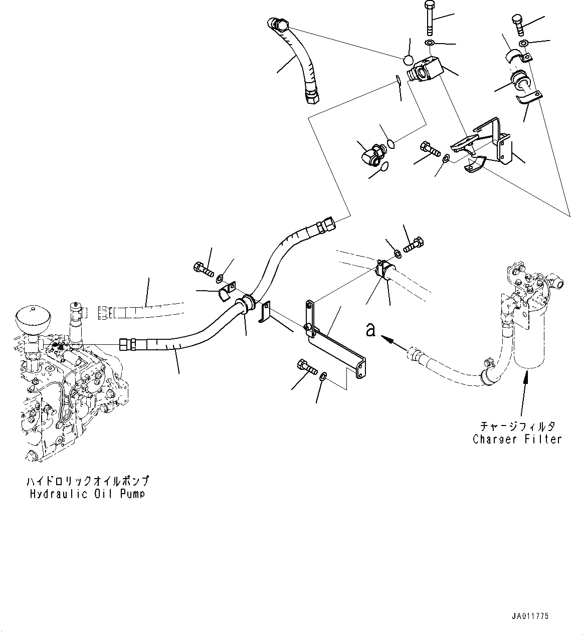 Схема запчастей Komatsu D61PXI-23 - ГИДР. НАСОС. ТРУБЫ, ПОДАЧА ТРУБЫ (№-) ГИДР. НАСОС. ТРУБЫ