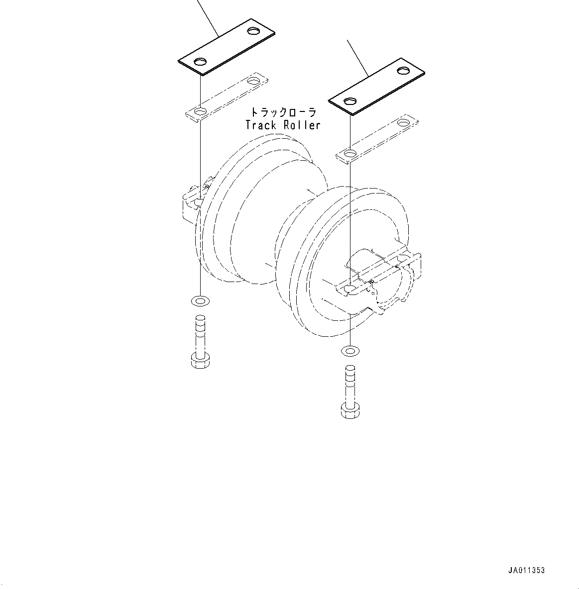 Схема запчастей Komatsu D61PXI-23 - ОПОРНЫЙ КАТОК, ПЛАСТИНА (№-) ОПОРНЫЙ КАТОК