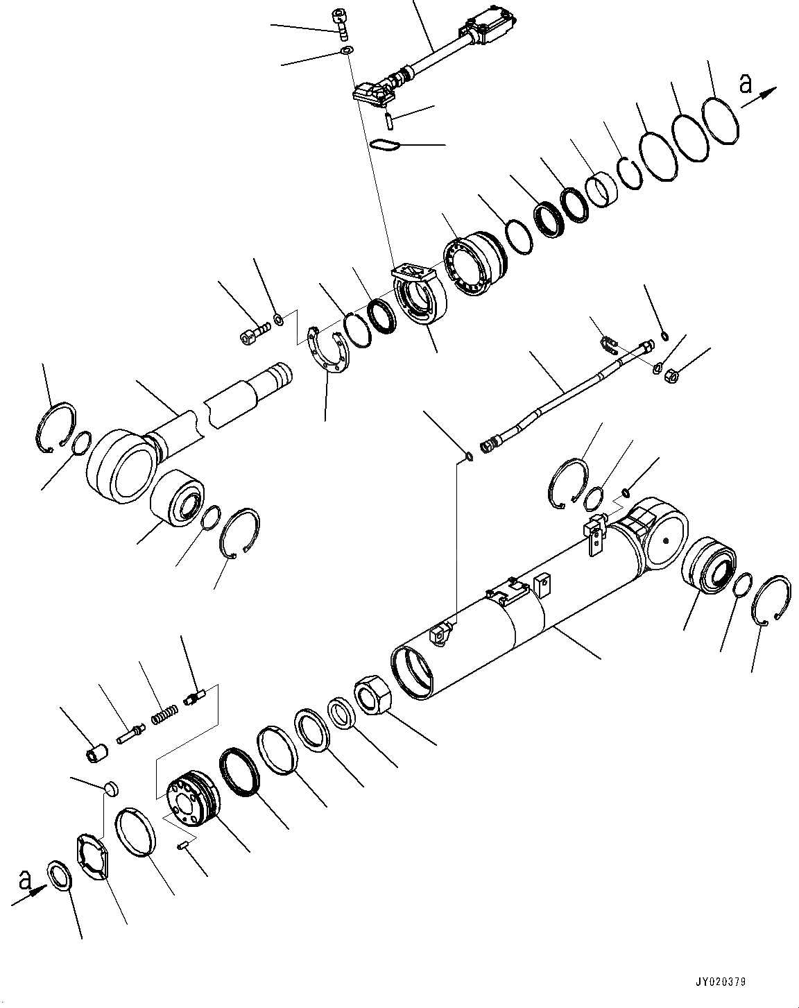 Схема запчастей Komatsu D61PXI-23 - ЦИЛИНДР НАКЛОНА, ЛЕВ. (№-) ЦИЛИНДР НАКЛОНА