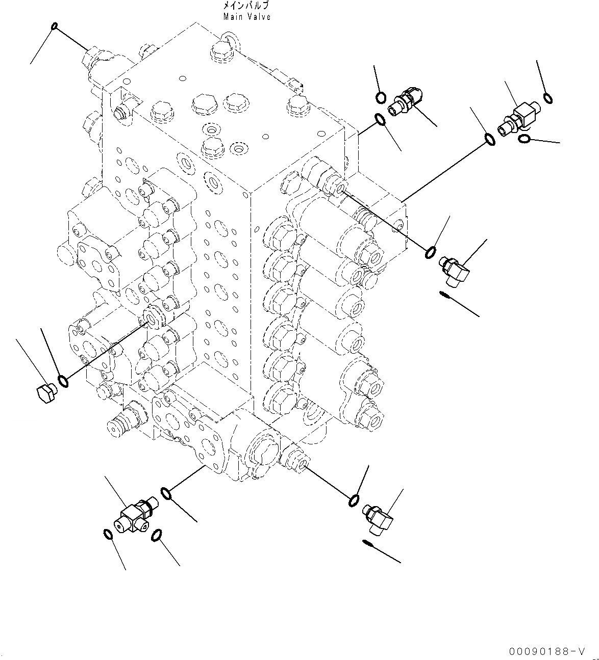 Схема запчастей Komatsu PC200-8E0 - УПРАВЛЯЮЩ. КЛАПАН, СОЕДИНИТЕЛЬН. ЧАСТИ (/) (№8-) УПРАВЛЯЮЩ. КЛАПАН