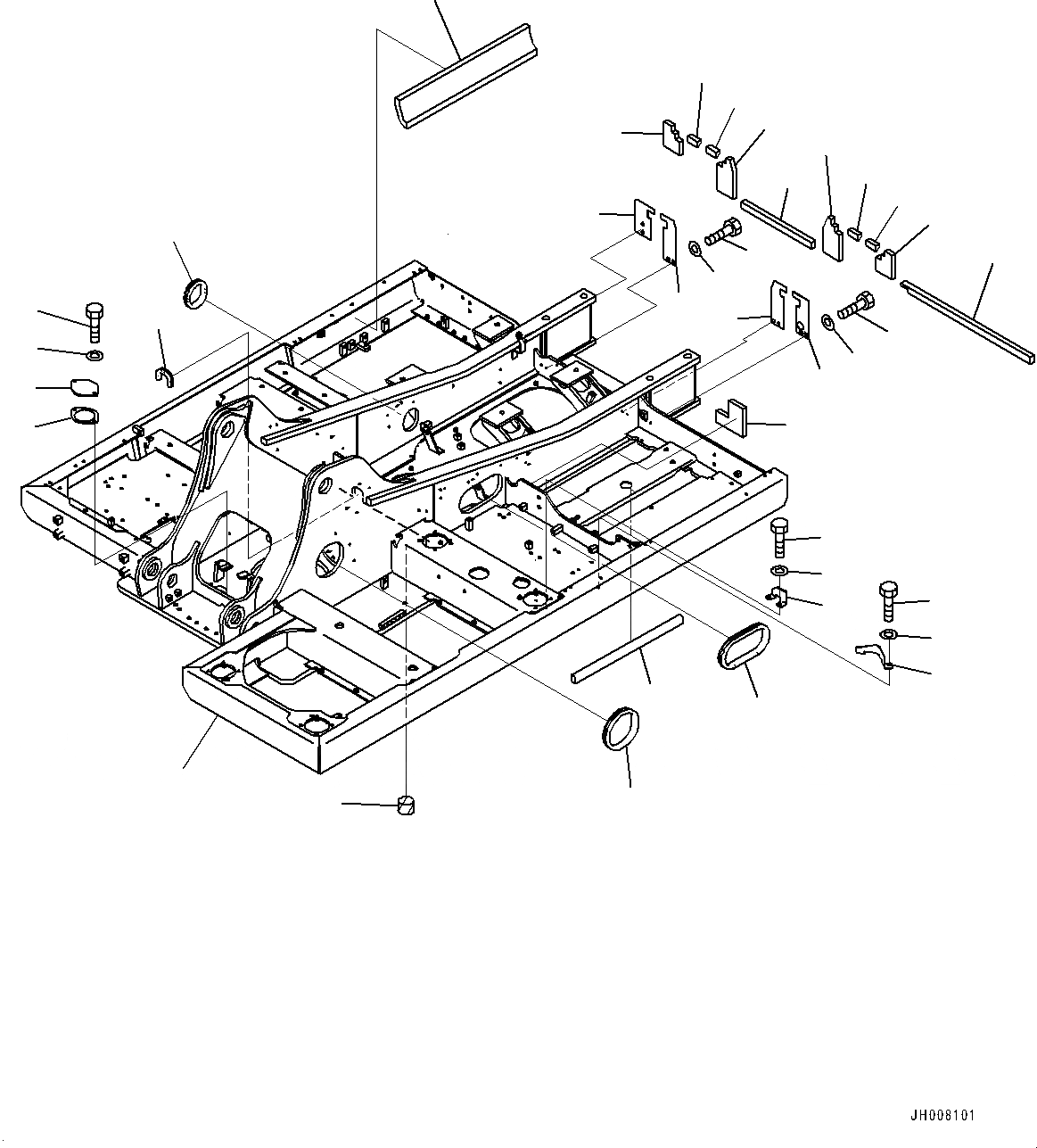 Схема запчастей Komatsu HB205-1M0 - ОСНОВНАЯ РАМА (№-) ОСНОВНАЯ РАМА