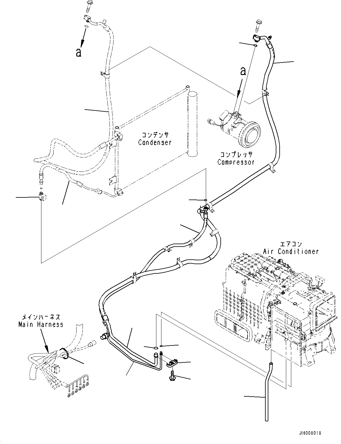 Схема запчастей Komatsu HB205-1M0 - КАБИНА, ПОЛ, ТРУБКИ КОНДИЦИОНЕРА (№-) КАБИНА, С ЗАЩИТА ОТ ВАНДАЛИЗМА, -ДОПОЛН. АКТУАТОР ТРУБЫ, АККУМУЛЯТОР, POWER ПОДАЮЩ., VOLT, МАСТЕР КЛЮЧ, ДЛЯ АВСТРАЛИИ